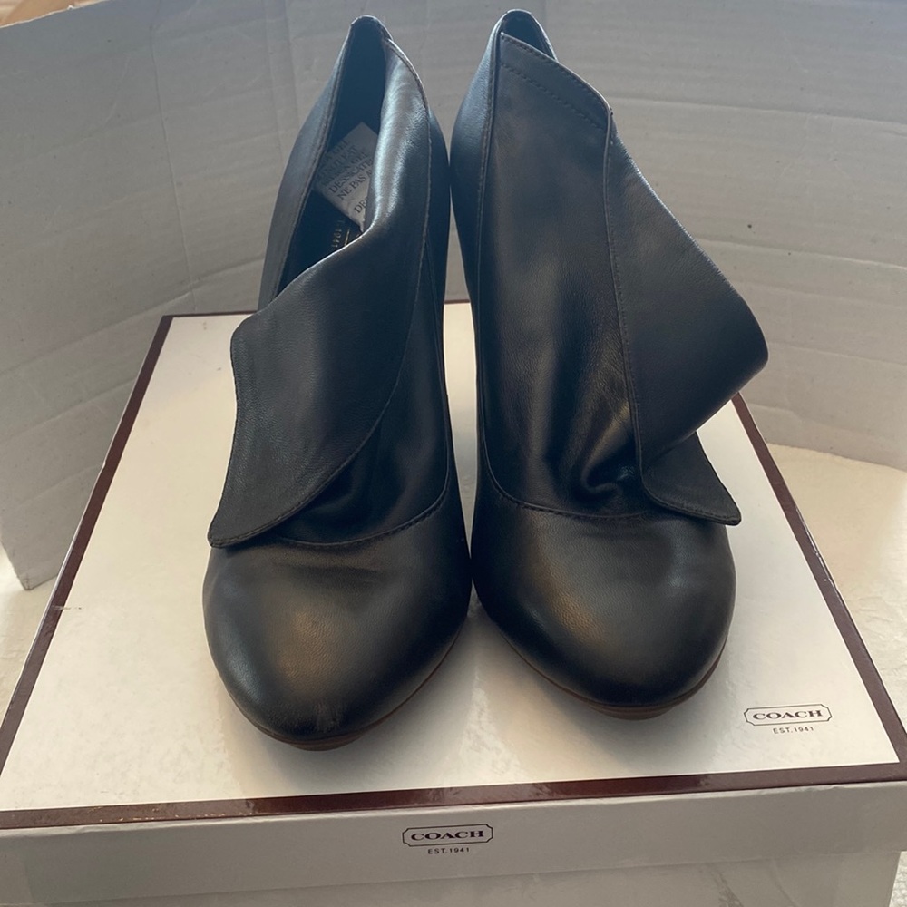 Coach Alexandria soft leather chestnut dark brown booties. 7 1/2. See pics